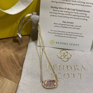 Elisa Gold Pendant Necklace in Dichroic Glass